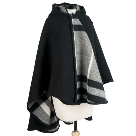 burberry wool plaid hooded poncho|burberry cape.